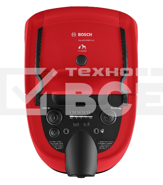 Пылесос Bosch BWD421PET красный, 2100 Вт, уборка влажная/сухая, пылесборник контейнер 5 л