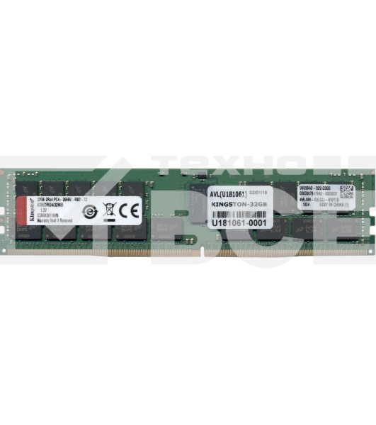 Оперативная память Kingston, DDR4, 32GB (1x32GB), 3200MHz, CL22, ECC, RDIMM