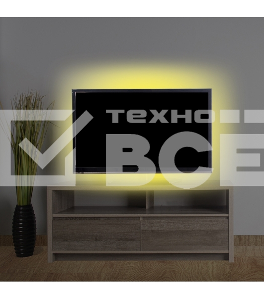 Лента LED с USB коннектором 5 В, 8 мм, IP65, SMD 2835, 60 LED/m, цвет свечения желтый