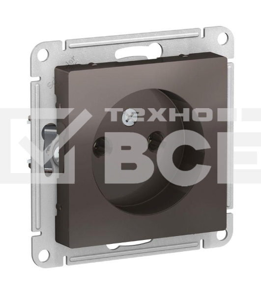 Механизм розетки 1-м СП ATLAS DESIGN без заземл. 16А мокко SchE ATN000641