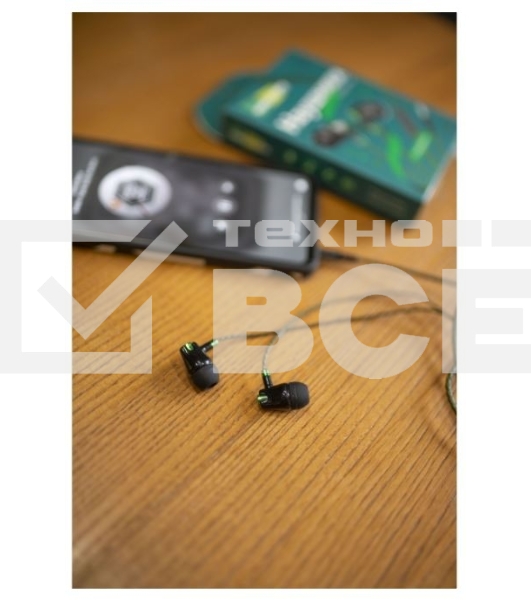 Наушники вакуумные AUX разъем с МК без рег.громкости длина 1.1м More Choice G26 (Green)