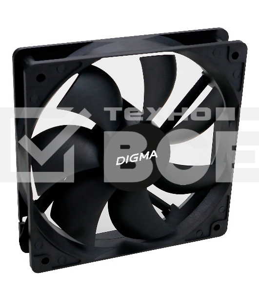 Вентилятор для корпуса Digma DFAN-120-7 черный, 120 мм, 1200 об/мин, 23 дБ, 4 pin