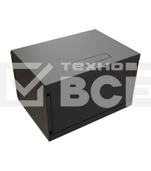 Шкаф коммутационный WRline (WR-TW-0645-SR-RAL9004) настенный 6U 600x450мм пер.дв.металл 2 бок.пан. 60кг черный 370мм 367мм IP20 сталь