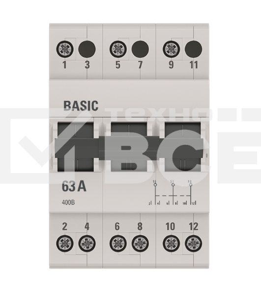 Переключатель трехпозиционный 3п 63А Basic EKF tps-3-63