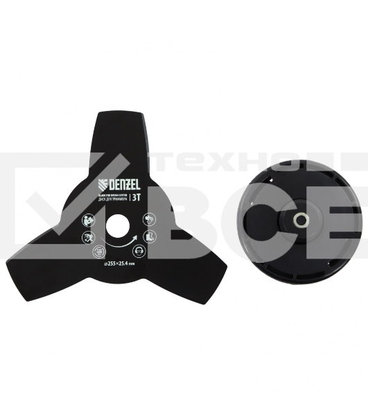 Триммер Denzel DT 25 бензиновый 25см3 1.3 лс. неразъемная штанга состоит из 2 частей