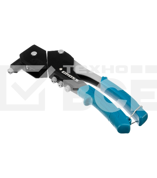 Заклепочник ручной Gross 290 мм, поворотный, 0-360, заклепки 2,4-3,2-4,0-4,8 мм