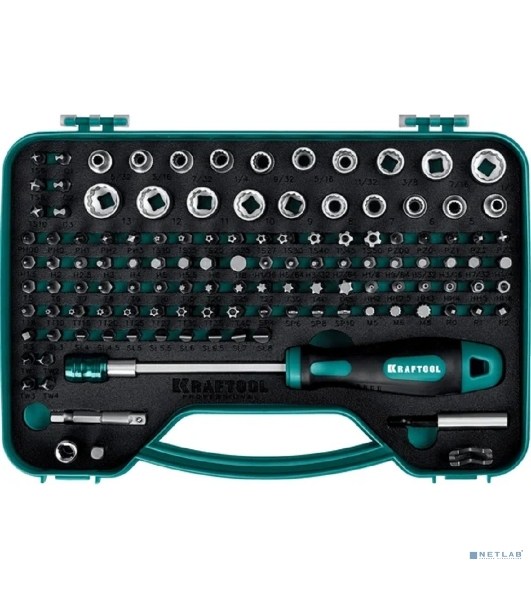 Набор: отвертка-битодержатель с насадками KRAFTOOL X-Drive-122, 122 шт (26816)