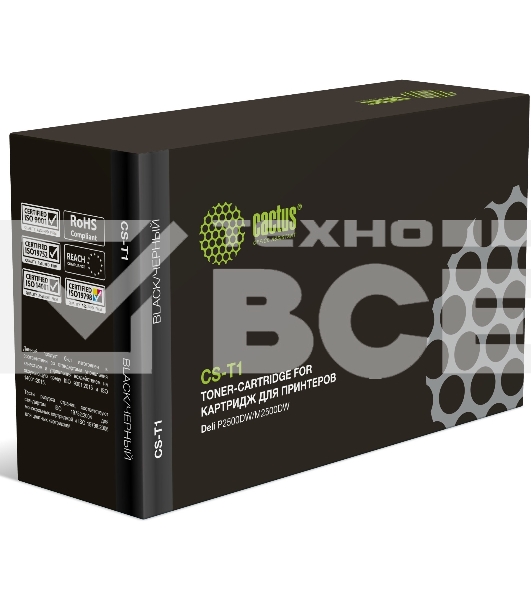 Картридж лазерный Cactus CS-T1 (T1) черный (3500 стр.) для Deli P2500DW/M2500DW