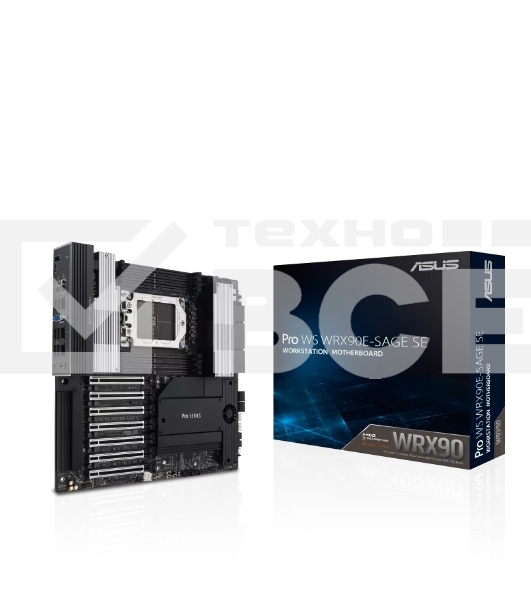 Материнская плата ASUS Pro WS WRX90E-SAGE SE, sTR5, AMD WRX90, 8xDDR5, 4xSATA, 4xM.2, 6xPCI-E 5.0 x16, 1xPCI-E 5.0 x8, 1xVGA, 2xMiniDP, 3x 10Gb LAN, 6xUSB-A 3.2 Gen 2, 1xUSB-A 2.0, 2xUSB-C USB4, 2x3.5 мм, 5.1, SSI EEB