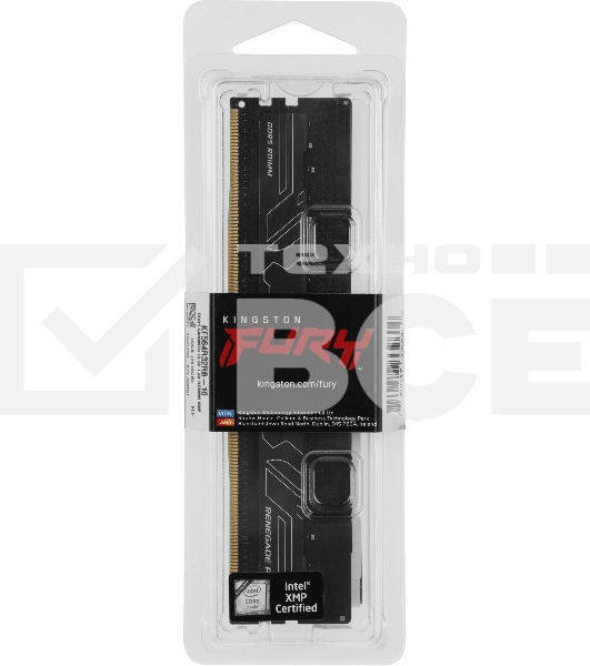 Оперативная память Kingston Fury Renegade Pro, DDR5, 16GB (1x16GB), 6400MHz, CL32, ECC, RDIMM