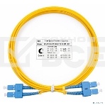 Комм. шнур оптический Cabeus Tight Buffer, Duplex SC/SC, OS2 9/125, LSZH, 2м, d= 2мм, синий хвостовик, желтый, фото 1