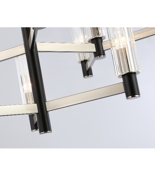 Люстра Ambrella light LH55505/12 SN/BK/CL сатин никель/черный/прозрачный E14*12 max 40W D860*905