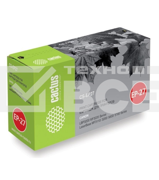 Картридж лазерный Cactus CS-EP27S черный (2500 стр.) для Canon LBP3200/MF3220/3110/3200/5600