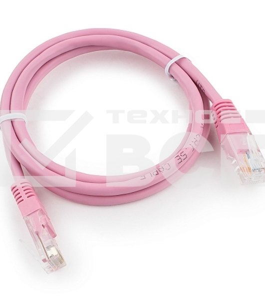 Патч-корд UTP Cablexpert кат.5e, 1м, литой, многожильный (розовый)