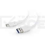 Кабель USB Cablexpert CCP-USB3-AMCM-1M-W, USB3.0 AM/USB Type-C, 1м, белый, пакет, фото3
