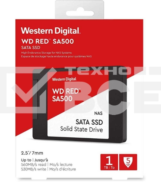 Накопитель SSD WD Red SA500 NAS 3D NAND WDS100T1R0A 1ТБ 2,5
