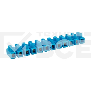 Клеммная винтовая колодка KВ-10 4-10, ток 10 A, полиэтилен синий Rexant (10 шт./уп.)