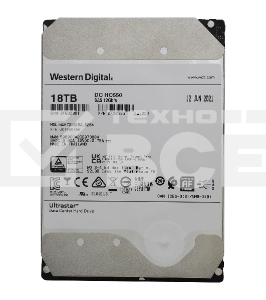 Жесткий диск Western Digital SAS 18TB 7200RPM 12GB/S 512MB DC HC550 0F38353