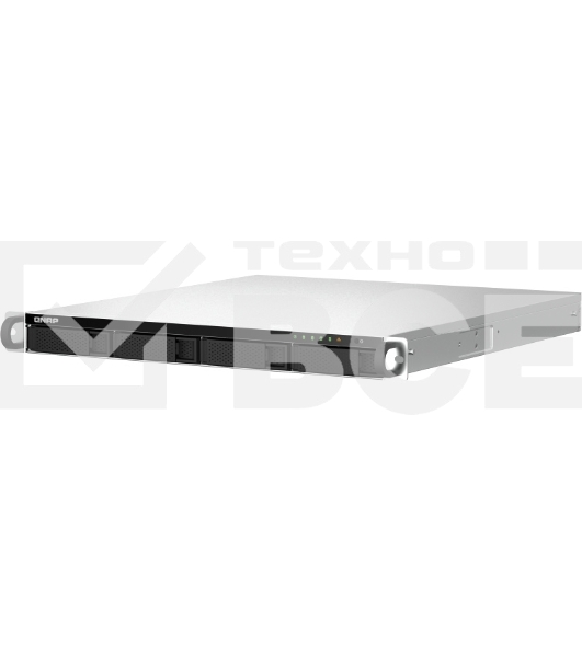 Сетевое хранилище SMB QNAP TS-464U-RP-8G NAS 4 HDD trays, rackmount 1U, 2 PSU. 4-core Intel Celeron N5105/N5095 2.0-2.9 GHz, 8 GB RAM MAX, 2x2.5 Gigabit Ethernet, 4xUSB, 1xHDMI . PCIe Gen 3 x2 , W/o rail kit RAIL-B02