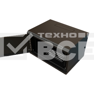 Шкаф коммутационный WRline (WR-TW-0645-SR-RAL9004) настенный 6U 600x450мм пер.дв.металл 2 бок.пан. 60кг черный 370мм 367мм IP20 сталь