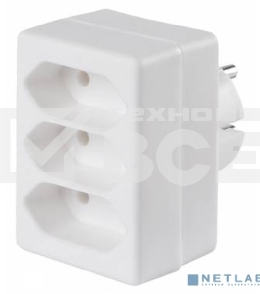 Сетевой разветвитель Buro BU-PS3F-W (3 розетки) белый (пакет ПЭ)