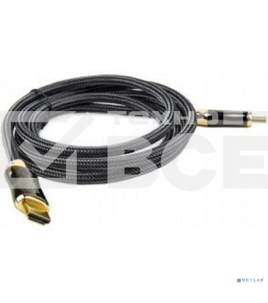 Кабель HDMI 19M/M,ver. 2.1, 8K@60 Hz 2m метал разъемы, нейлоновая оплетка Telecom <TCG300-2M>