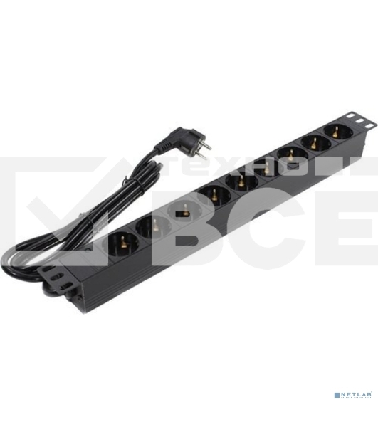 Блок розеток горизонтальный ExeGate ServerPro PDU-19H903 Al-9S-EU2, 19