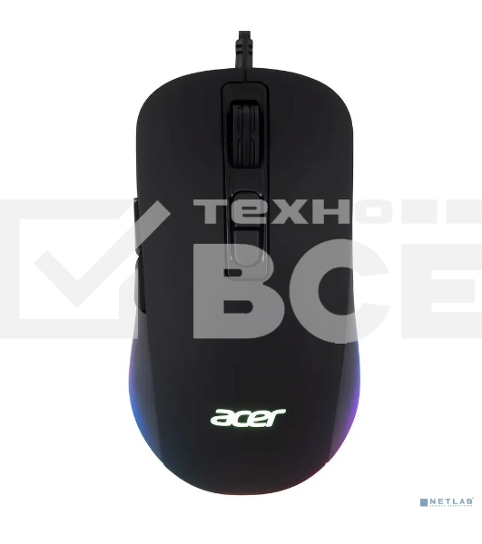 Мышь проводная Acer OMW135 черный, 6400 dpi, USB, кнопки - 7