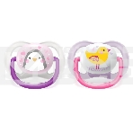 Пустышка Philips ultra air Lime, Пингвин/Птичка, 0-6 мес, 2 шт, для девочек, фото3