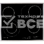 Встраиваемая электрическая панель Samsung NZ64T3516CK/WT, 575x505x55 мм, стеклокерамика, 4 конфорки, рамка - нержавеющая сталь,сенсорное управление, светодиодный LED-дисплей, защита от детей, черный цвет, фото 1