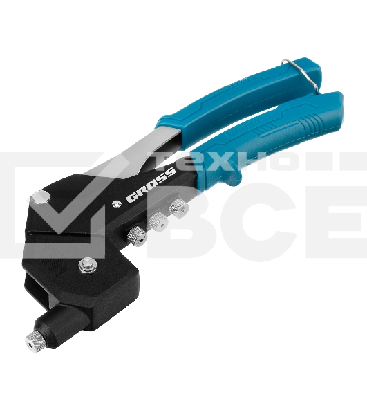 Заклепочник ручной Gross 290 мм, поворотный, 0-360, заклепки 2,4-3,2-4,0-4,8 мм