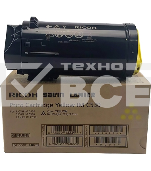 Картридж лазерный желтый Ricoh 418243 для IM C530FB/C530F
