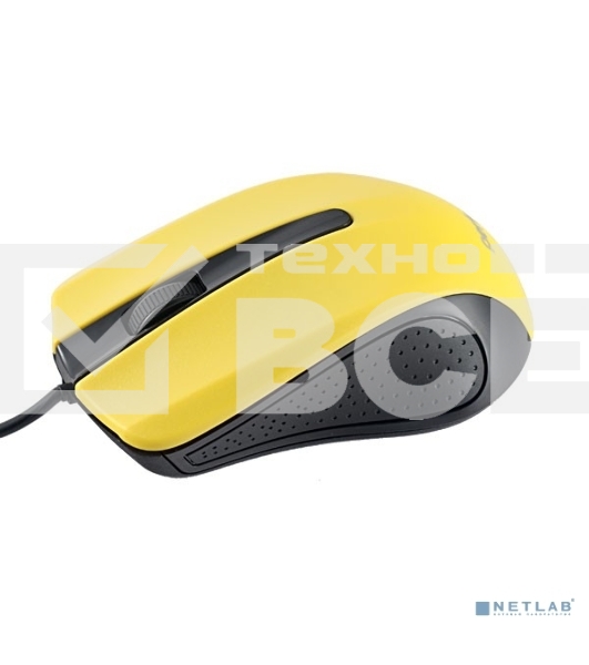 Мышь проводная оптическая Perfeo 'RAINBOW', 3 кн, USB, 1,8 м, черный/желтый PF_3443