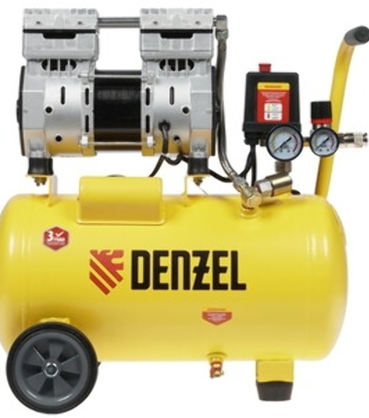 Компрессор Denzel DLS950/24 безмаслянный малошумный 950 Вт, 165 л/мин,ресивер 24 л