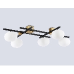 Светильник Ambrella light LH51015/5 BK/BS/FR черный/латунь/белый матовый G9*5 max 28W 800*560*170, фото6