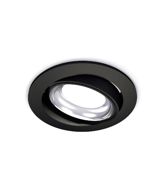 Комплект встраиваемого поворотного светильника Ambrella light XC7652002 SBK/PSL черный песок/серебро полированное MR16 GU5.3 (C7652, N7023)