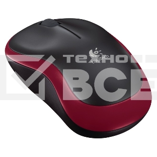 Мышь беспроводная Logitech M185, красный, 1000 dpi, радиоканал, USB, кнопки - 3
