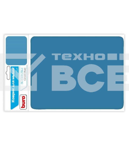 Коврик для мыши BURO BU-CLOTH/blue матерчатый, синий, 220 х 250 х 4 мм