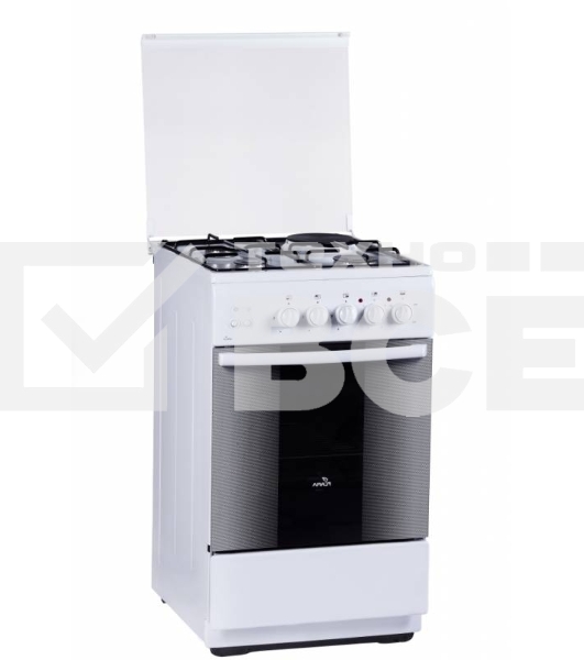 Плита комбинированная Flama RK 23-121 W белый, конфорок 3 газовых и 1 электрическая, духовка 50 л, 50 см x 85 см x 60 см