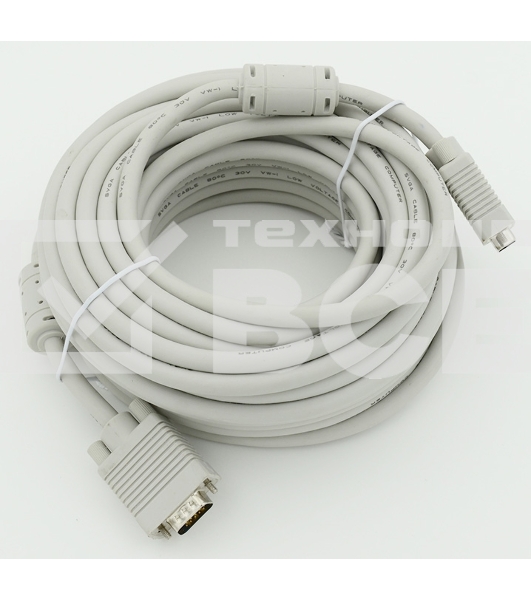 Кабель VGA DB15 (m)/DB15 (m) 15м феррит.кольца