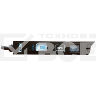 Вертикальный блок розеток, 4xC19 + 20xC13, 250V, 16A, A/V-метр, шнур 3 метра, вилка C20