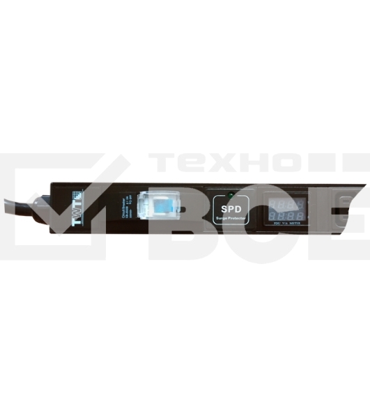 Вертикальный блок розеток, 4xC19 + 20xC13, 250V, 16A, A/V-метр, шнур 3 метра, вилка C20