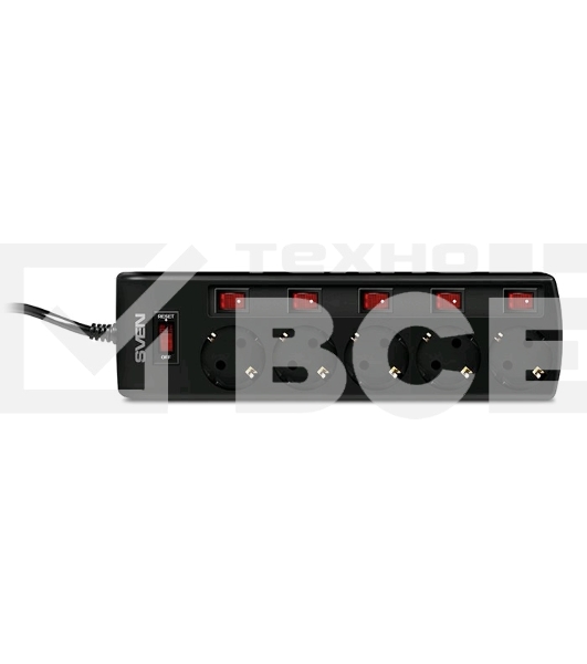 Сетевой фильтр Sven SF-05PL 1,8 м (5 розеток) черный 