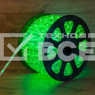 Дюралайт LED, свечение с динамикой (3W) - зеленый, 36 LED/м, бухта 100м