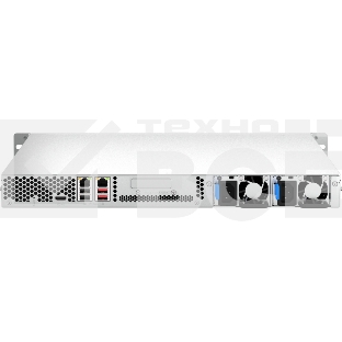 Сетевое хранилище SMB QNAP TS-464U-RP-8G NAS 4 HDD trays, rackmount 1U, 2 PSU. 4-core Intel Celeron N5105/N5095 2.0-2.9 GHz, 8 GB RAM MAX, 2x2.5 Gigabit Ethernet, 4xUSB, 1xHDMI . PCIe Gen 3 x2 , W/o rail kit RAIL-B02
