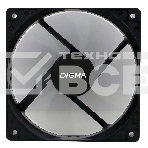 Вентилятор для корпуса Digma DFAN-120-7 черный, 120 мм, 1200 об/мин, 23 дБ, 4 pin, фото 1