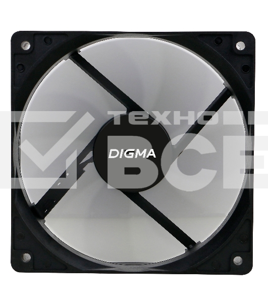 Вентилятор для корпуса Digma DFAN-120-7 черный, 120 мм, 1200 об/мин, 23 дБ, 4 pin