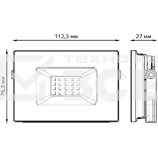 Прожектор светодиодный GAUSS 613527120 LED 20W 1300lm IP65 3000К черный 1/60