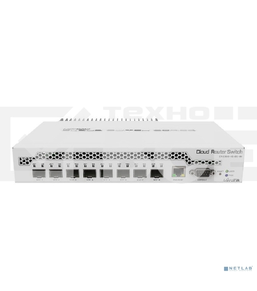 Коммутатор MikroTik CRS309-1G-8S+IN 8 SFP+, dual-core 800MHz CPU, 512MB RAM, POE, RS232 serial port