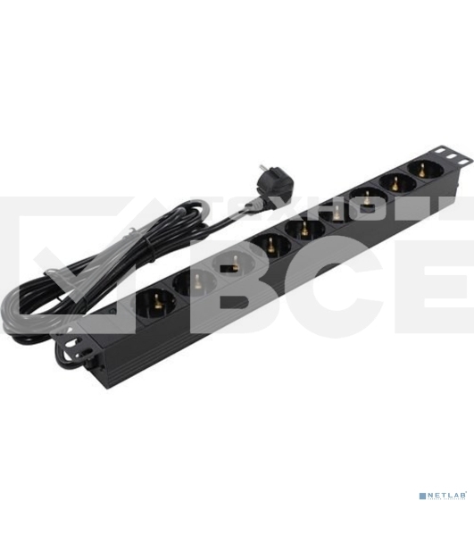 Блок розеток горизонтальный ExeGate ServerPro PDU-19H905 Al-9S-EU3, 19